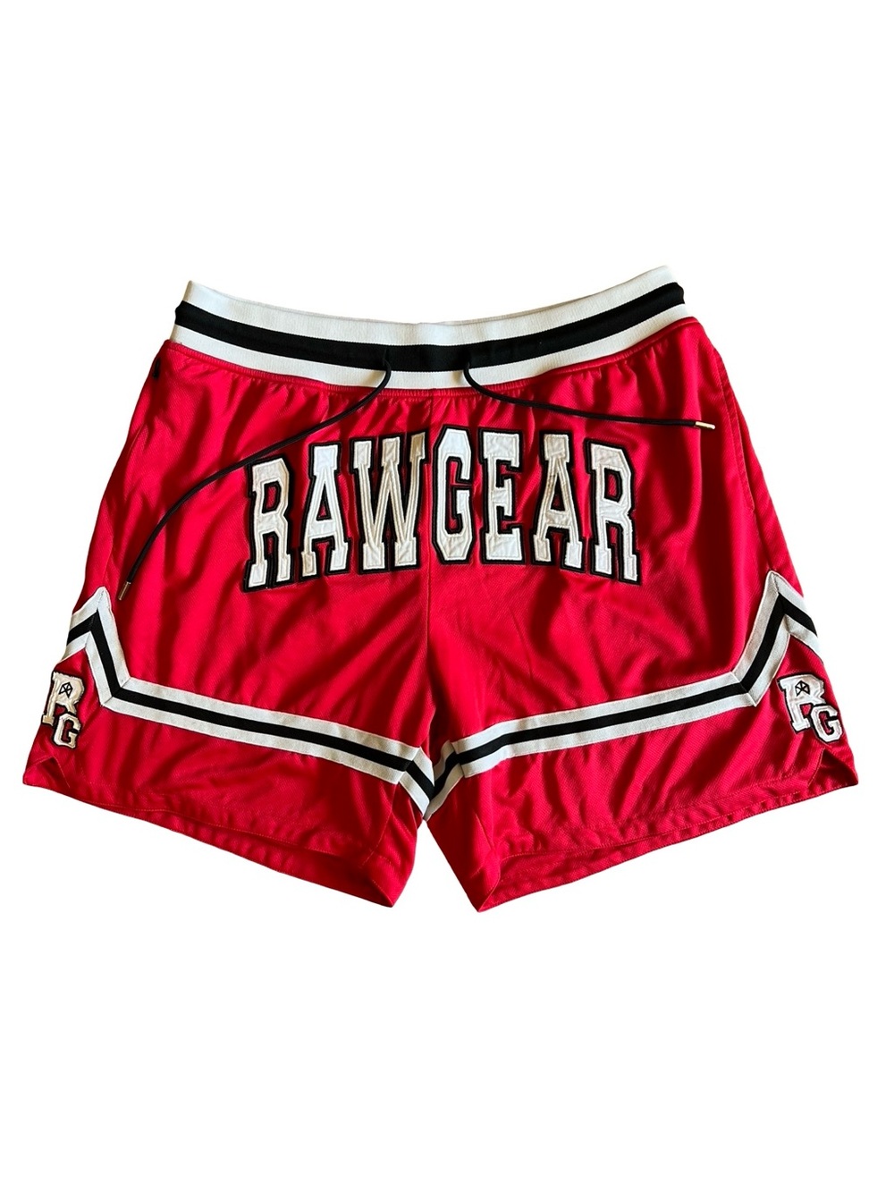Raw Gear Embroidered Spell-Out Drawstring Shorts Men's Large 7" Inseam RawGear